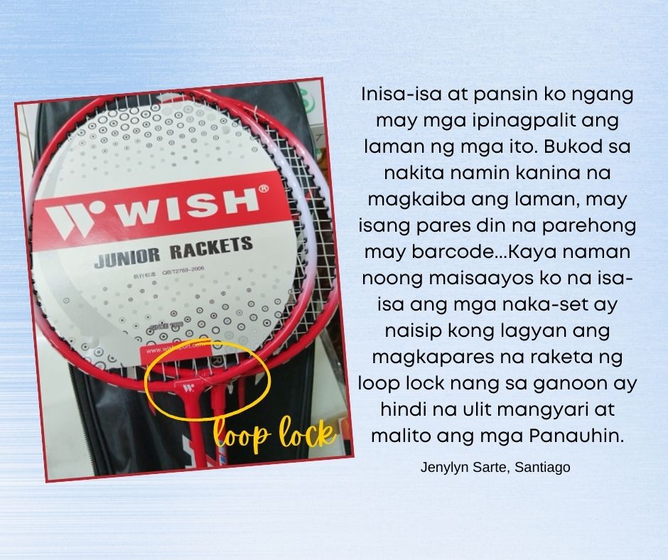 Loop Lock ng mga Badminton Rackets